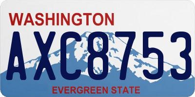 WA license plate AXC8753