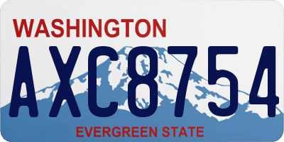 WA license plate AXC8754