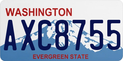WA license plate AXC8755