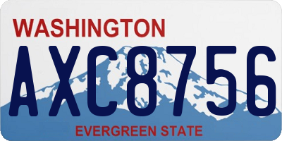 WA license plate AXC8756
