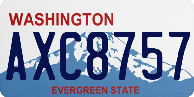 WA license plate AXC8757