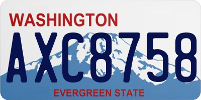 WA license plate AXC8758