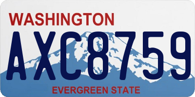 WA license plate AXC8759