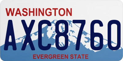 WA license plate AXC8760