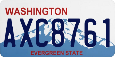 WA license plate AXC8761