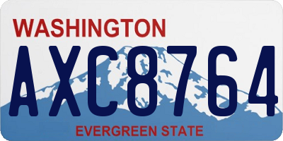 WA license plate AXC8764