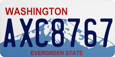 WA license plate AXC8767