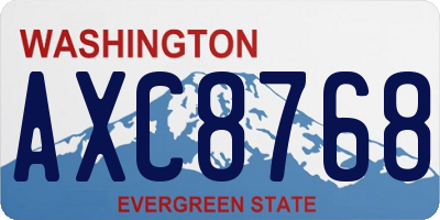 WA license plate AXC8768