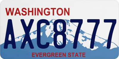 WA license plate AXC8777