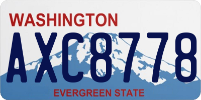 WA license plate AXC8778