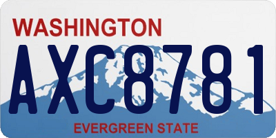 WA license plate AXC8781