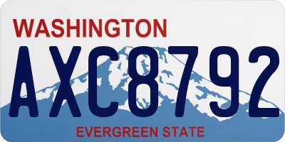 WA license plate AXC8792