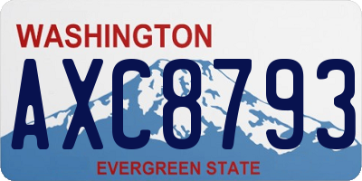 WA license plate AXC8793