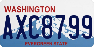WA license plate AXC8799
