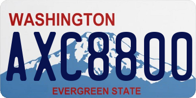 WA license plate AXC8800
