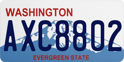 WA license plate AXC8802