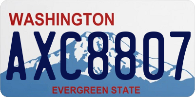 WA license plate AXC8807