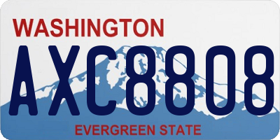 WA license plate AXC8808