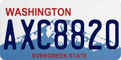 WA license plate AXC8820