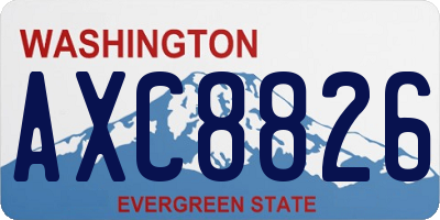 WA license plate AXC8826