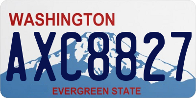 WA license plate AXC8827