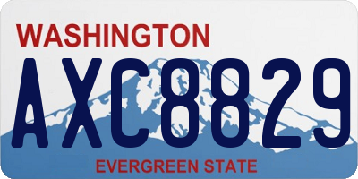 WA license plate AXC8829