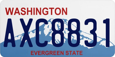 WA license plate AXC8831