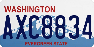 WA license plate AXC8834