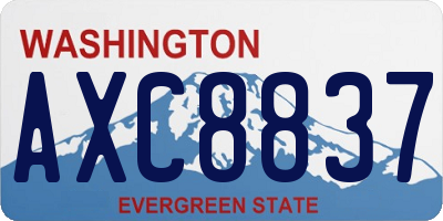 WA license plate AXC8837