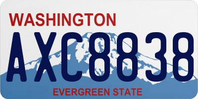 WA license plate AXC8838