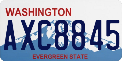 WA license plate AXC8845