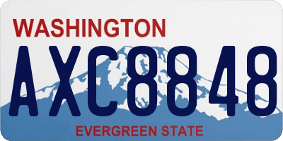 WA license plate AXC8848