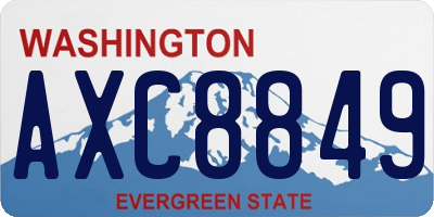 WA license plate AXC8849