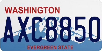 WA license plate AXC8850