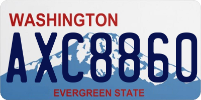 WA license plate AXC8860