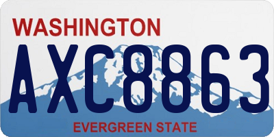 WA license plate AXC8863