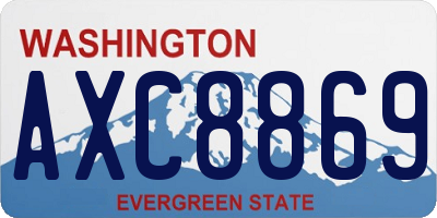 WA license plate AXC8869
