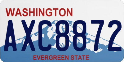 WA license plate AXC8872