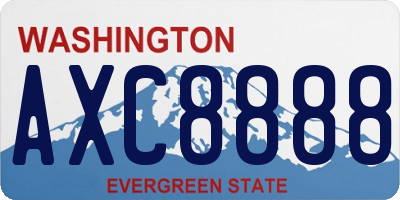 WA license plate AXC8888