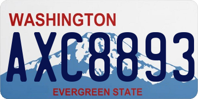 WA license plate AXC8893