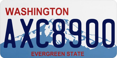 WA license plate AXC8900