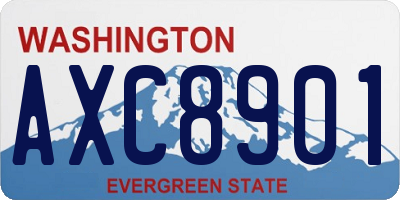 WA license plate AXC8901