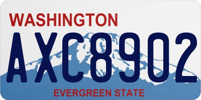 WA license plate AXC8902