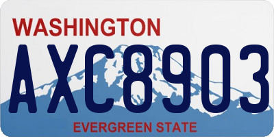 WA license plate AXC8903