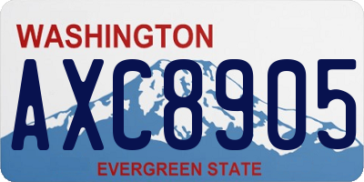 WA license plate AXC8905