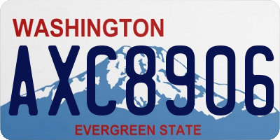 WA license plate AXC8906
