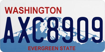 WA license plate AXC8909