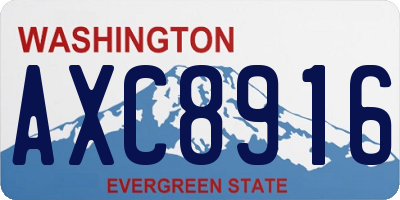 WA license plate AXC8916