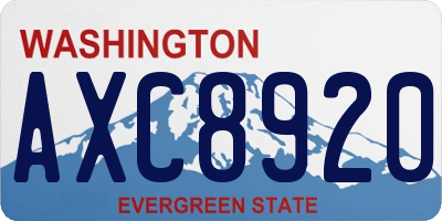 WA license plate AXC8920