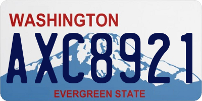 WA license plate AXC8921